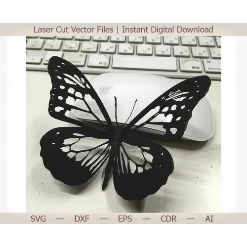Sommerfugl 3D laserskåret vektor skabelon til øjeblikkelig download