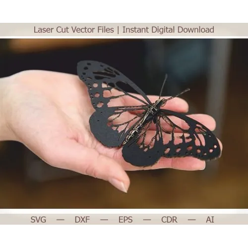 Sommerfugl 3D laserskåret vektor skabelon til øjeblikkelig download