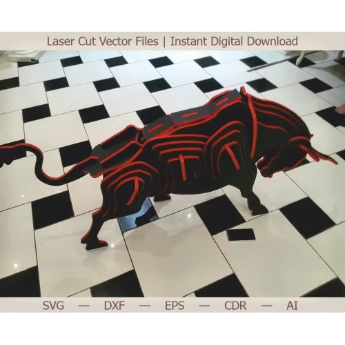Tyr 3D-lagdelt laserskåret vektorskabelon — SVG DXF EPS AI CDR
