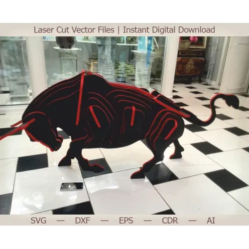 Tyr 3D-lagdelt laserskåret vektorskabelon — SVG DXF EPS AI CDR