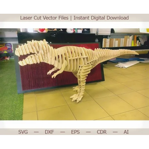 Modèle vectoriel découpé au laser en 3D de Tyrannosaurus Rex