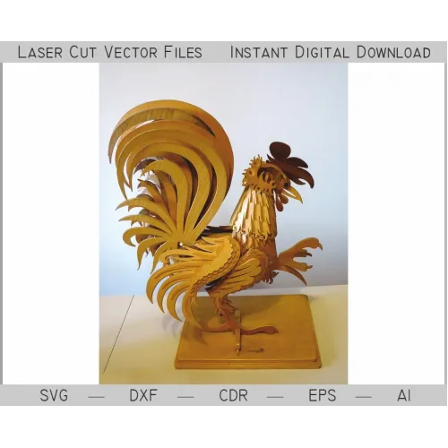 Hane 3D laserskåret vektorfil – Hane SVG DXF AI