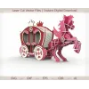 Ponyvogn laserskåret vektor skabelon til laserskærer