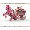 Ponyvogn laserskåret vektor skabelon til laserskærer