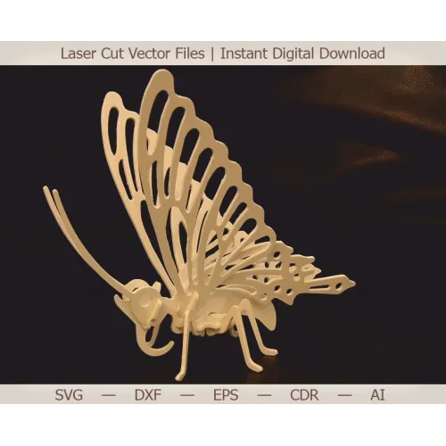  Sommerfugl 3D laserskåret vektor skabelon