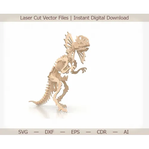  ملف متجهي لهيكل ديناصور مقطوع بالليزر لنموذج ثلاثي الأبعاد