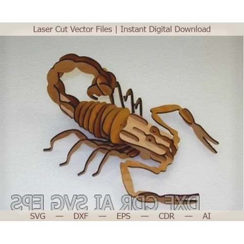 Skorpion 3D-skorpion laserskåret vektorfil - SVG DXF EPS CDR AI