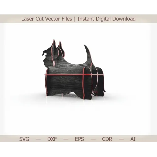 Skotsk terrier 3D laserskåret vektorskabelon (SVG, DXF, EPS)