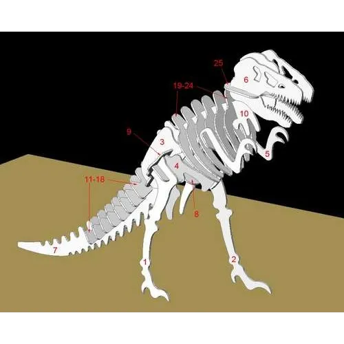  T-Rex-skelet laserskærefil — 3D-stående model