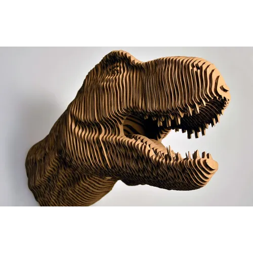  T-Rex hoved laserskåret vektor skabelon — 3D lagdelt vægmontering