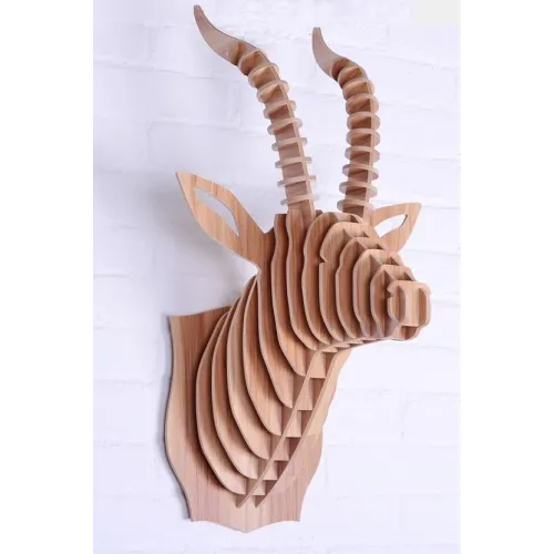  Gazellehoved 3D laserskåret skabelon - Vektor SVG/DXF