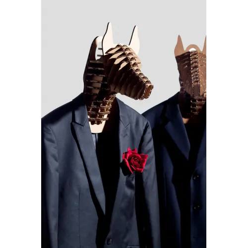  3D lasergesneden vectorsjabloon van een Doberman-hoofd