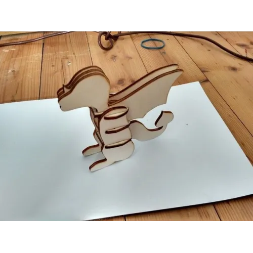  Șablon vectorial decupat cu laser dragon 3D - Descărcare instantanee SVG DXF