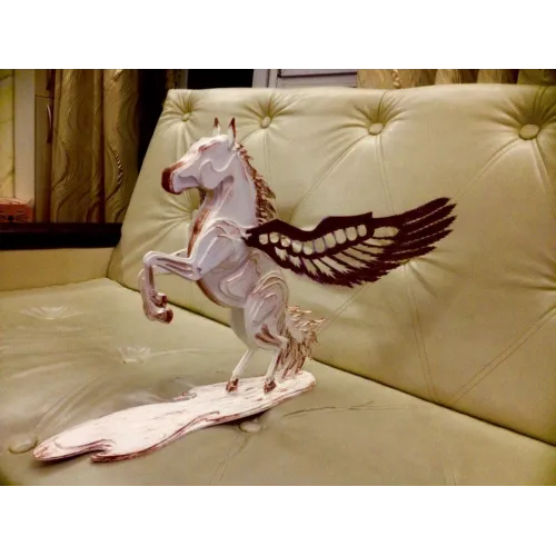  Pegasus lagdelt laserskåret vektorskabelon til 3D stående skulptur