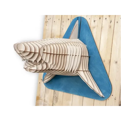  Shark 3D vægmonteringsvektorfil til laserskæring