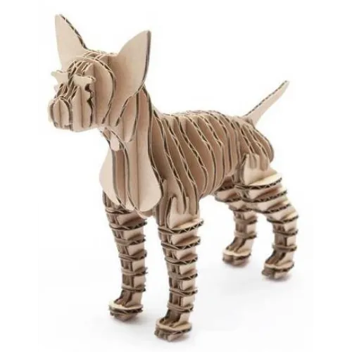 吉娃娃犬3D激光切割矢量模板，适用于分层狗模型