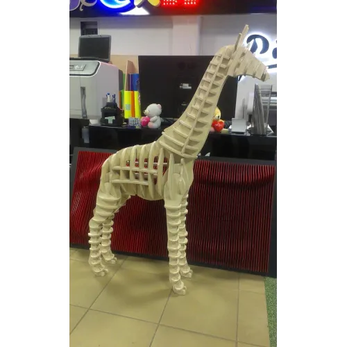  Giraf 3D laserskåret vektorfil – Stående girafskulptur
