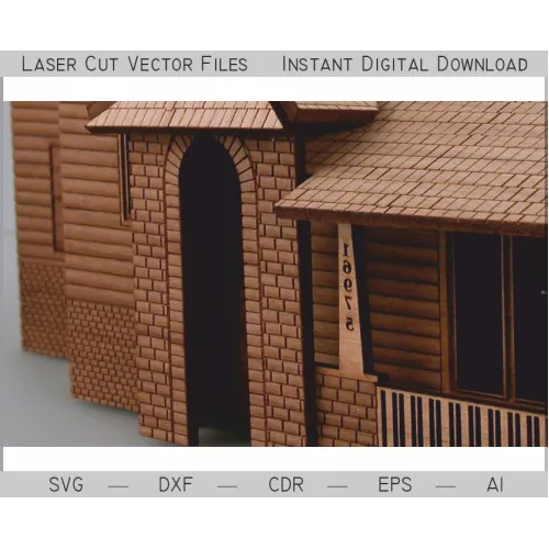  ملفات متجهة للقطع بالليزر لنموذج منزل معماري - SVG DXF EPS AI