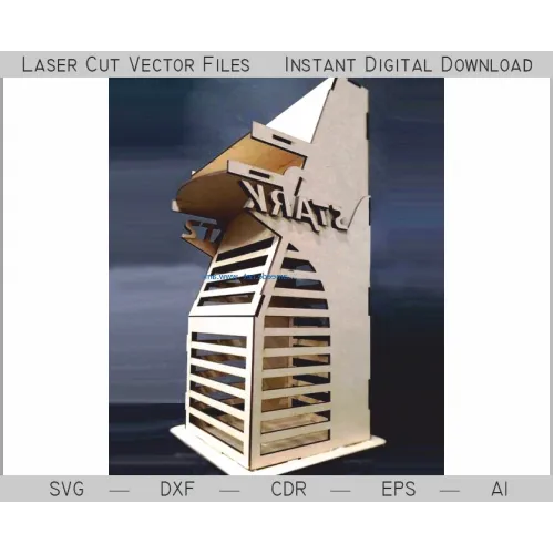  Szablon wektora wycinanego laserowo Stark Tower — model wieży 3D do cięcia laserowego