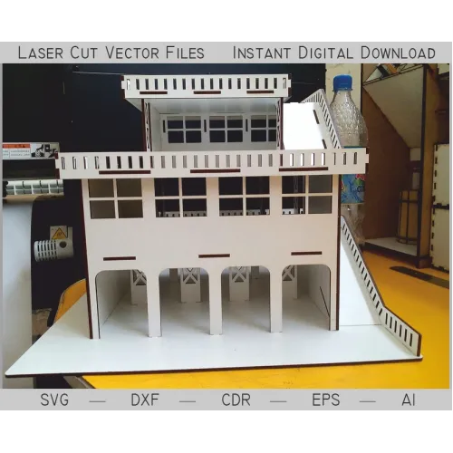  Modèle vectoriel découpé au laser pour parking à 3 étages