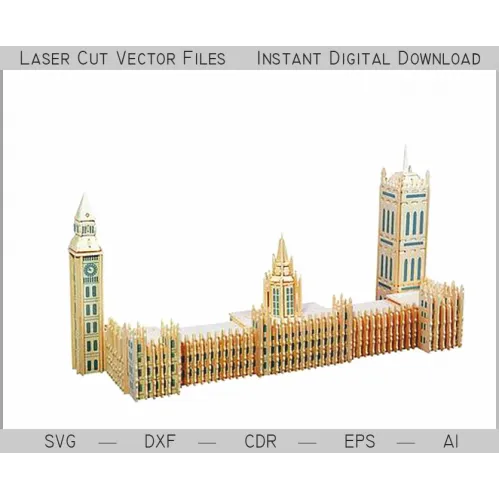  Szablon wektorowy wycinany laserowo Big Ben – do natychmiastowego pobrania