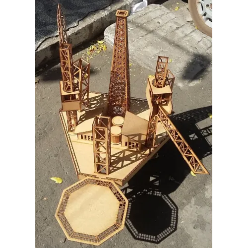  Modèle vectoriel de découpe laser pour plateforme pétrolière pour les créateurs