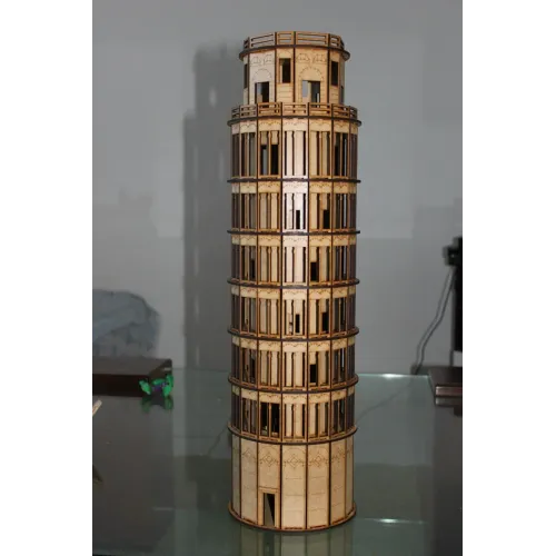  Vectorbestand voor lasersnijden van de scheve toren van Pisa