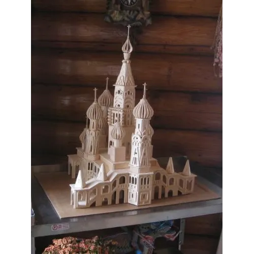  Plik wektorowy do cięcia laserowego kościoła św. Bazylego — model architektoniczny 3D