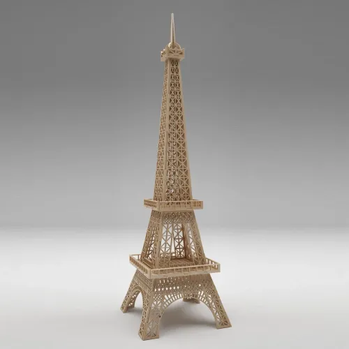 Plik wektorowy wycinany laserowo z Wieżą Eiffla dla modelu 3D - SVG DXF AI