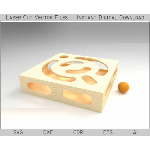  Spilkasse til katte — Laserskåret vektorskabelon (SVG DXF AI)