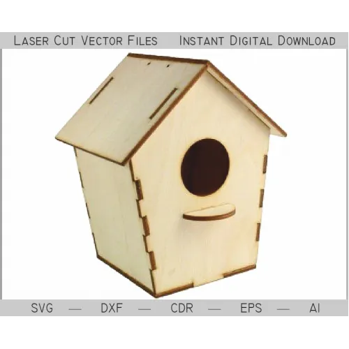  Fuglehus laserskåret vektor skabelon - SVG DXF AI øjeblikkelig download