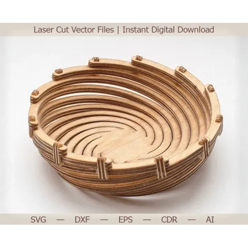  Spiralskål laserskåret vektorfil - øjeblikkelig digital download
