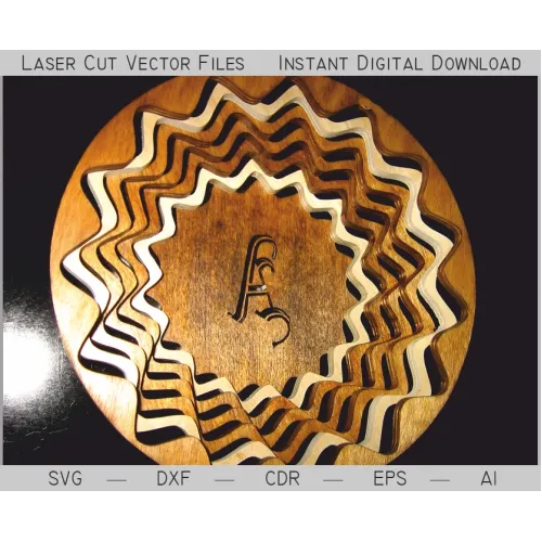 Layered Round Candy Box Laser Cut Vector Template