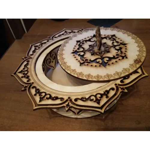  Slikskål med ornament — Laserskåret vektorskabelon