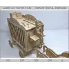  Rejsende cirkusvogn laserskåret vektorskabelon — 3D-vogn og heste