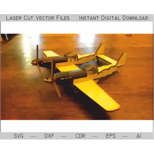  Twin-Boom-fly laserskåret vektorskabelon — SVG DXF EPS AI