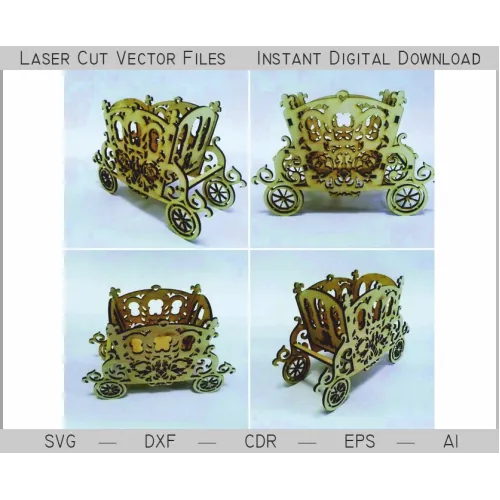  Vintage Coach laserskåret vektorskabelon til laserskærer SVG DXF EPS AI CDR