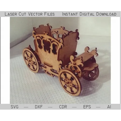  Vogn laserskåret vektorfil til 3D træmodel