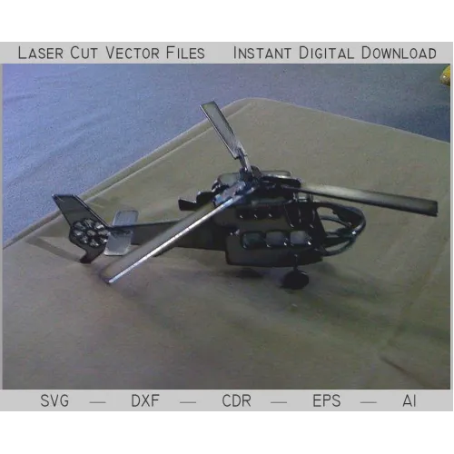  Helikopter 3D laserskåret vektor skabelon