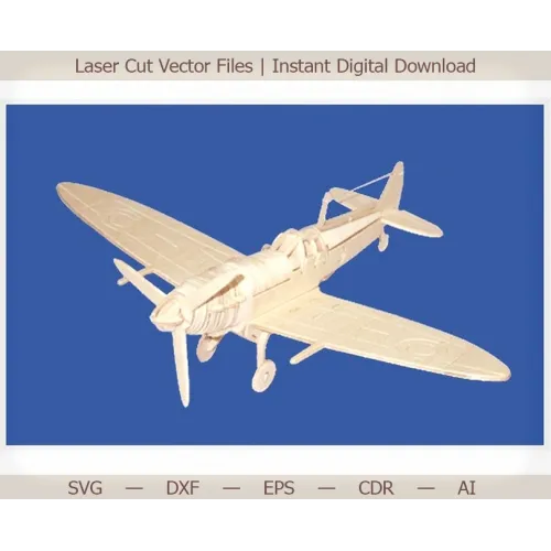  Fly P301 laserskåret vektor skabelon - 3D jagermodel SVG DXF EPS