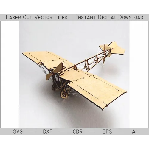  Demoiselle-flyvemaskine laserskåret vektorfil — SVG DXF AI (download med det samme)