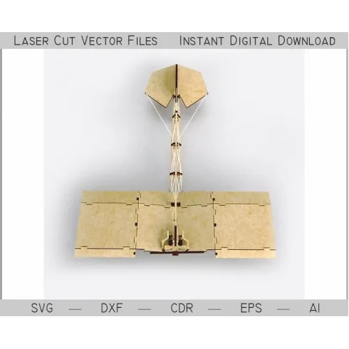  Demoiselle-flyvemaskine laserskåret vektorfil — SVG DXF AI (download med det samme)