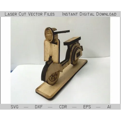  Løbehjul laserskåret vektorfil — Retro 3D-skabelon til løbehjul