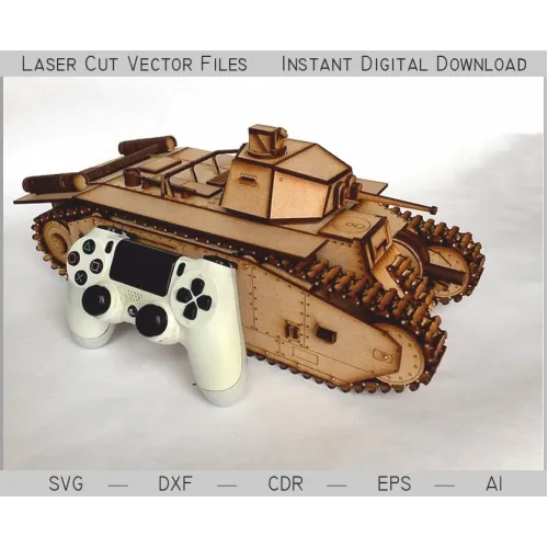  Tank B1 bis laserskåret vektor skabelon
