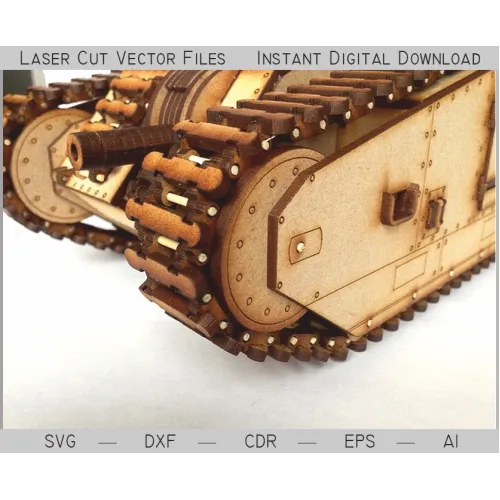  Tank B1 bis laserskåret vektor skabelon