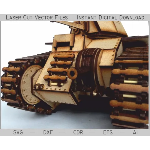  Tank B1 bis laserskåret vektor skabelon