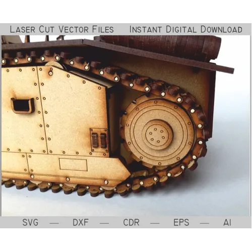  Tank B1 bis laserskåret vektor skabelon