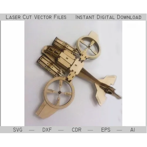  Futuristisk jagerfly laserskåret vektorskabelon — SVG DXF AI