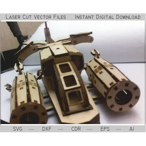  Futuristisk jagerfly laserskåret vektorskabelon — SVG DXF AI