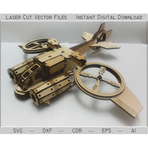  Futuristisk jagerfly laserskåret vektorskabelon — SVG DXF AI